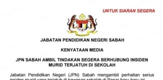 JPN Sabah Ambil Tindakan Segera Insiden Murid Terjatuh di Sekolah