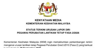 4,255 Doktor Lantikan Tetap Belum Selesai Lapor Diri